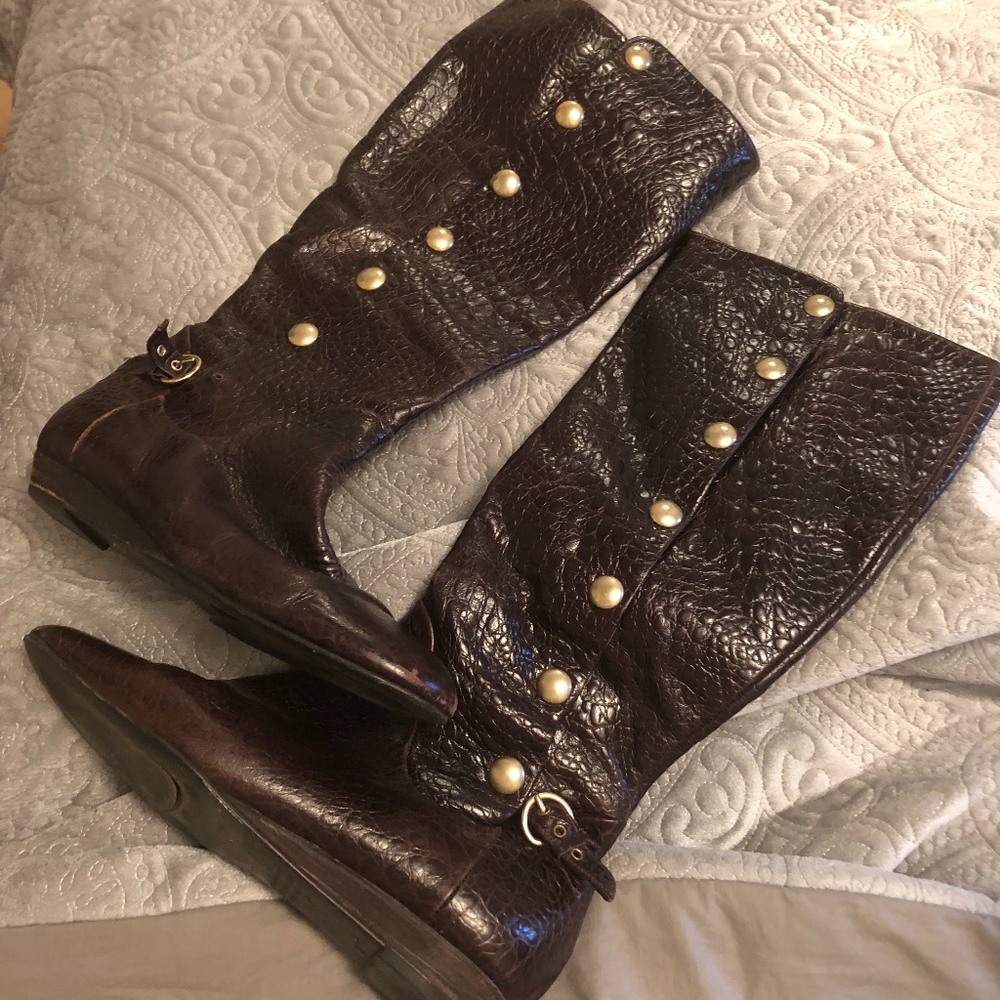 Migliorini Genuine Italian Leather Crocodile Boots